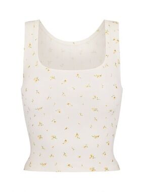 SKIMS cotton rib tank marigold rosebud